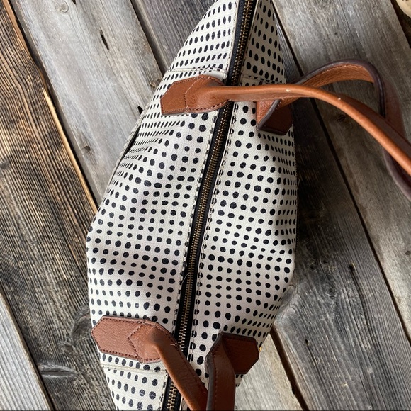 Fossil Coated Canvas Polka Dot Large City Tote - Picture 6 of 13